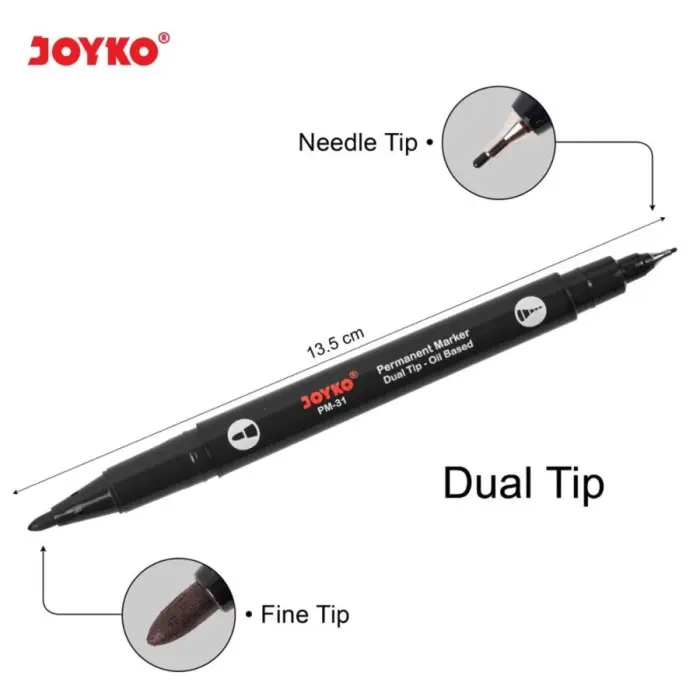 Spidol Permanen Joyko - Dual Tip Permanent Marker PM-31 HARGA 1Pcs AJA 3