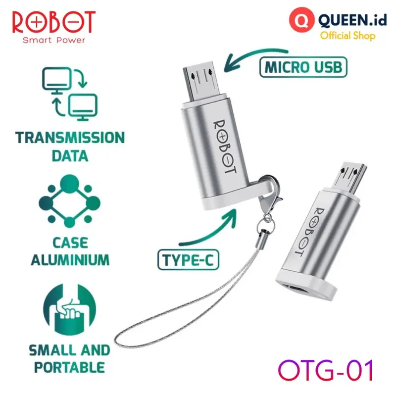 Robot RT-OTG01 USB TYPE C To Micro USB Converter Adapter Kabel OTG 1