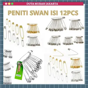 Peniti SWAN isi 12 pcs / Peniti Hijab / Peniti Jilbab / Peniti Set DMJ