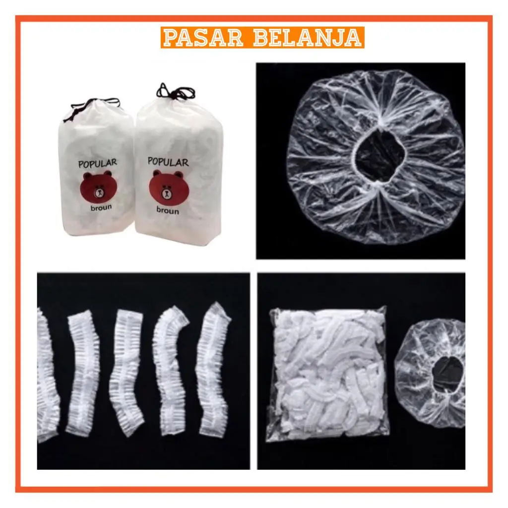 P175 Shower Cap Makanan Sekali Pakai Serbaguna 100pc