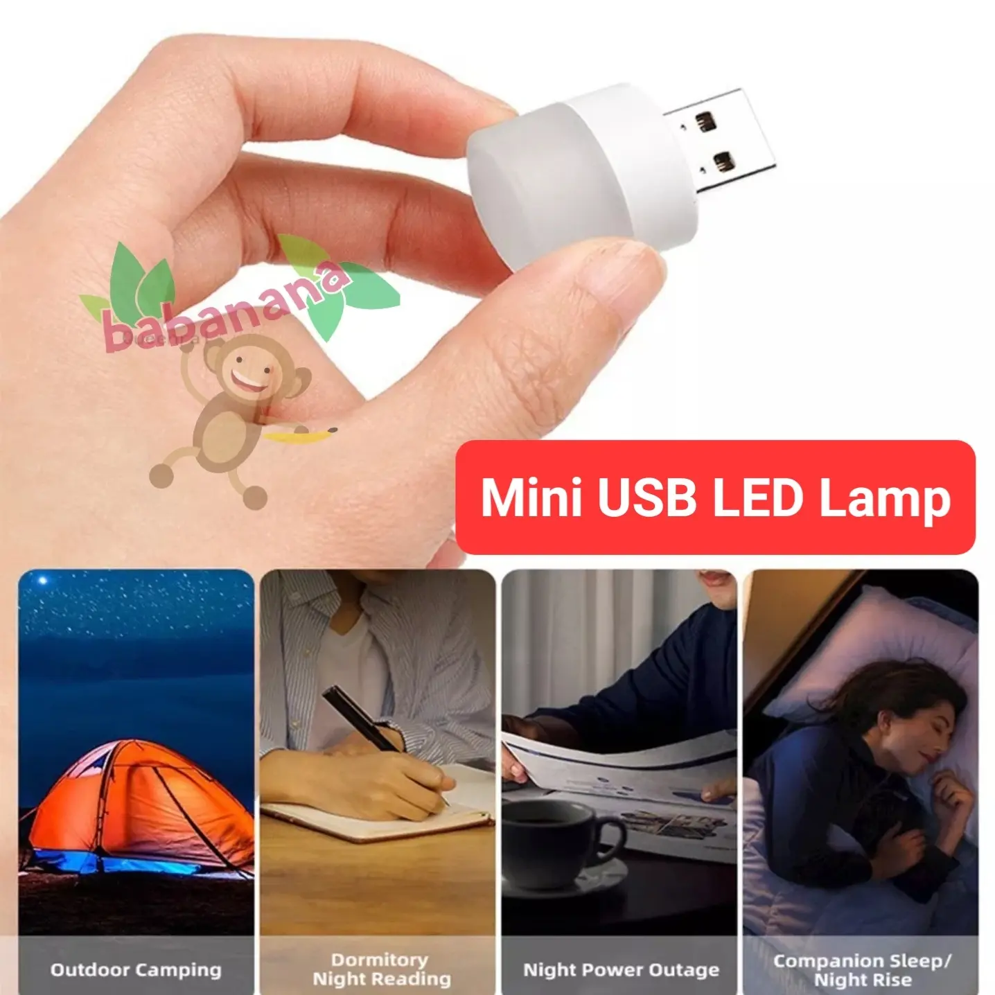 LED Mini USB Lamp Night Light Portable Lampu Tidur Belajar Bedroom