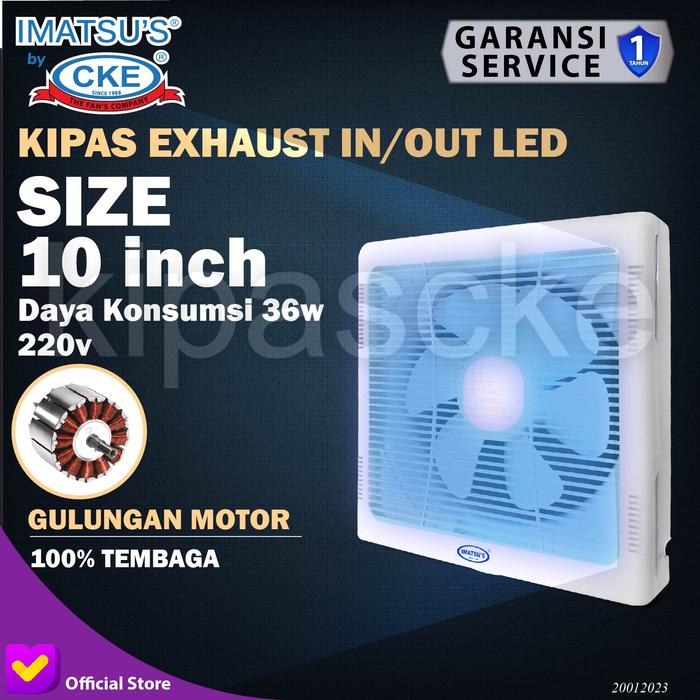 Gambar Ceiling Exhaust Imatsu EFIO-APB25-LED-ST 10" Exhaust Dinding dari Kipas Online CKE Kota Administrasi Jakarta Barat Tokopedia