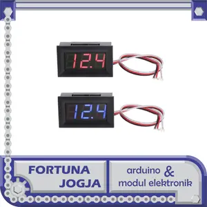Digital Voltmeter Mini 0.36 inch 3 Kabel Led Merah Frame DC 4.5V - 30V