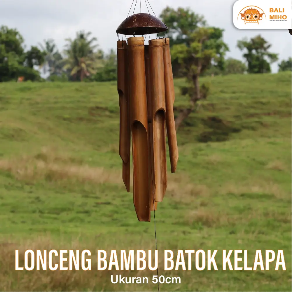 LONCENG ANGIN BAMBU 50 CM POLOS/BAMBOO WIND CHIME/GENTA ANGIN BAMBU