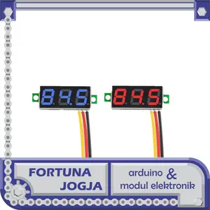 Voltmeter Merah Mini 0.28 inch 3 Kabel