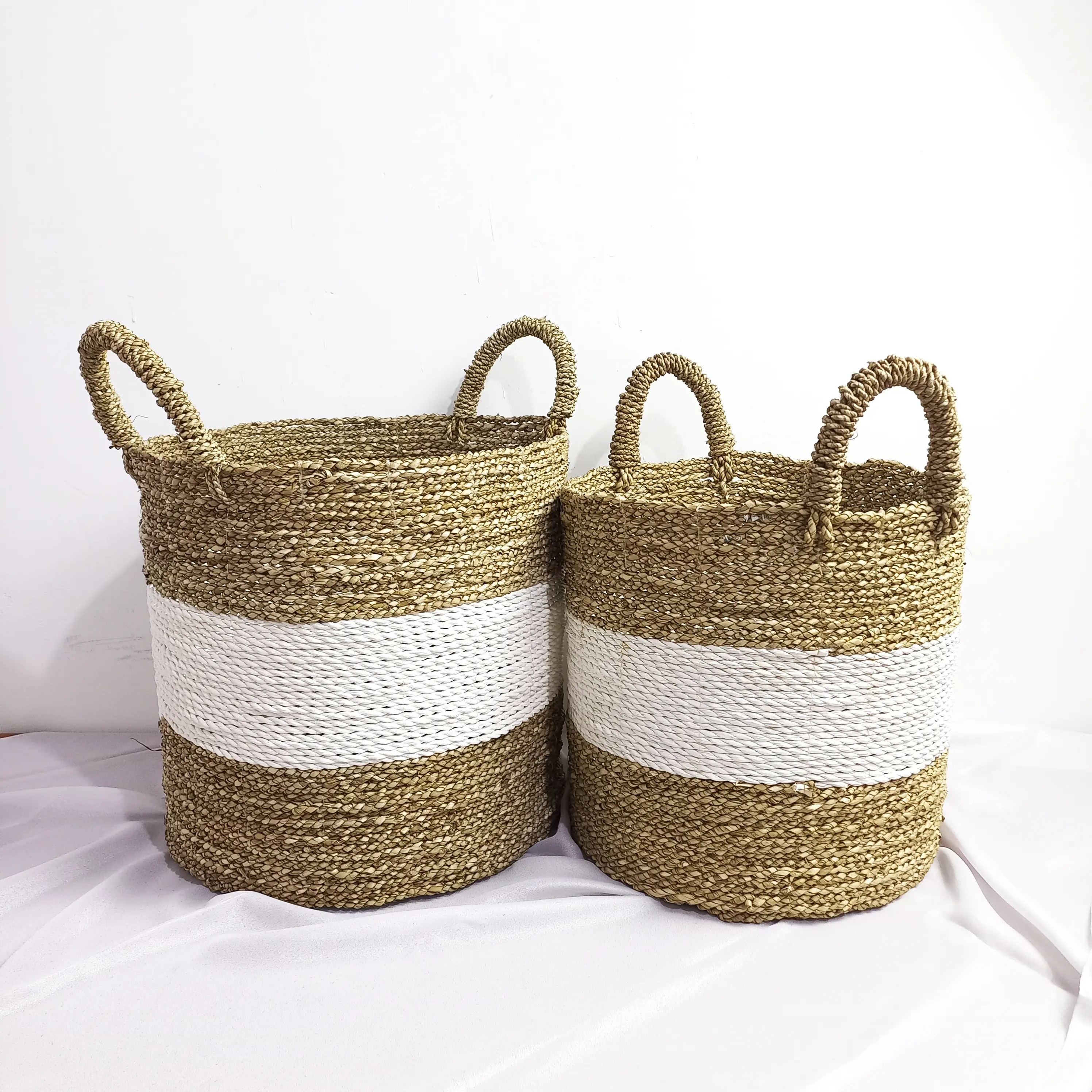 Keranjang Laundry Anyaman Seagrass with Handle