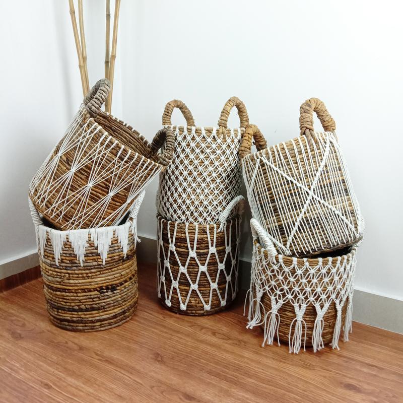 Keranjang Anyaman Banana Macrame / Cover Pot / Keranjang Macrame 3
