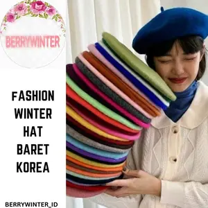 Topi Baret Hat Baret Wool Fashion Wanita