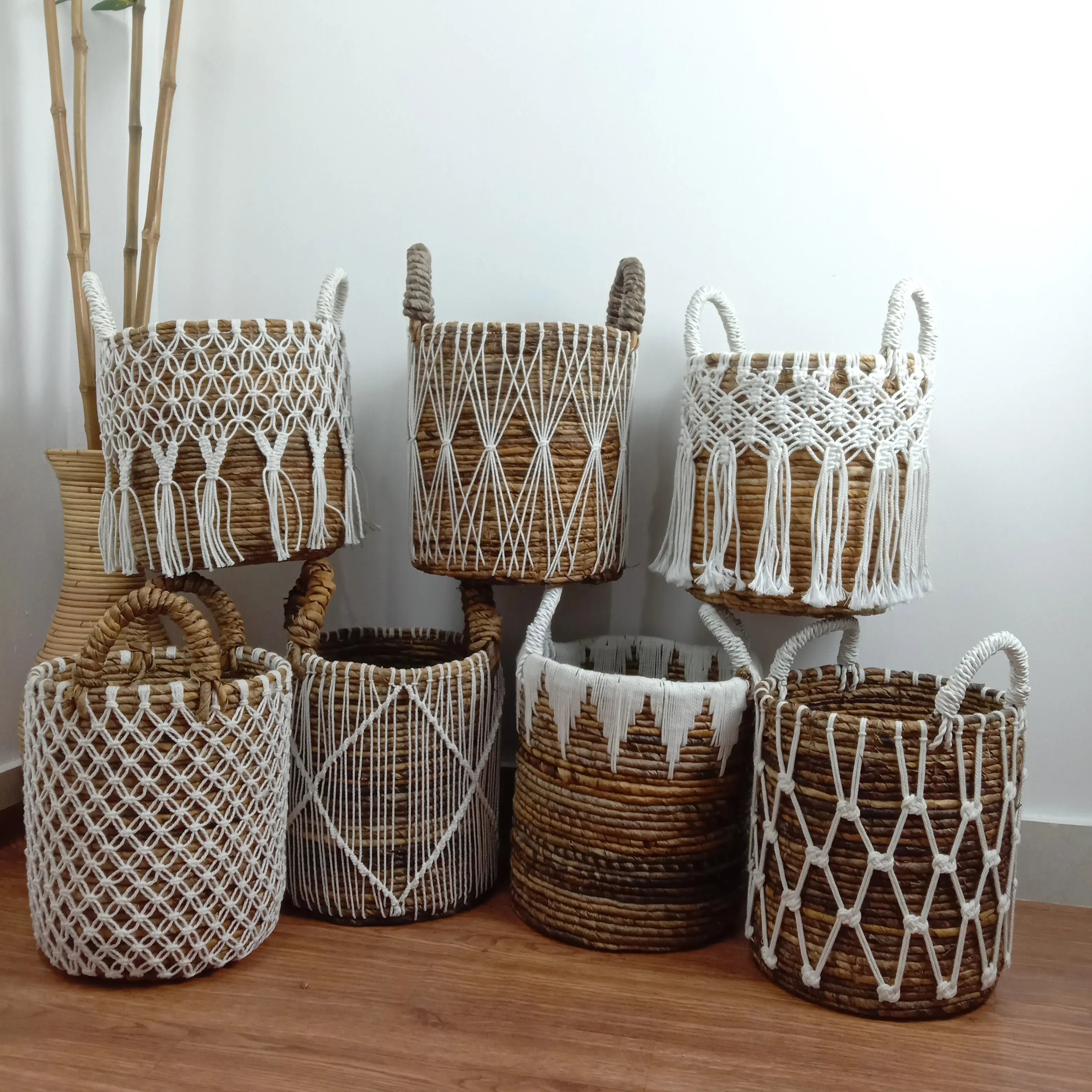 Keranjang Anyaman Banana Macrame / Cover Pot / Keranjang Macrame