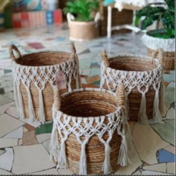 Keranjang Anyaman Banana Macrame / Cover Pot / Keranjang Macrame 4