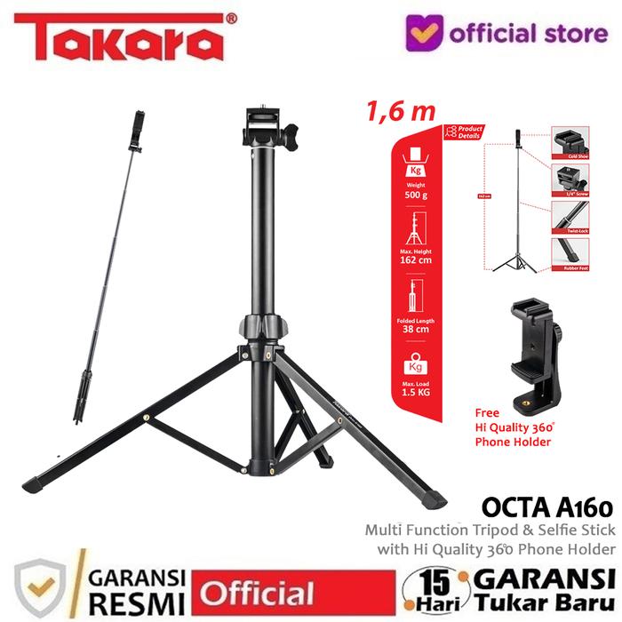 Gambar Takara OCTA A160 Multi Function Tripod Selfie Stick Light Stand dari Takara Indonesia Kota Tangerang Tokopedia
