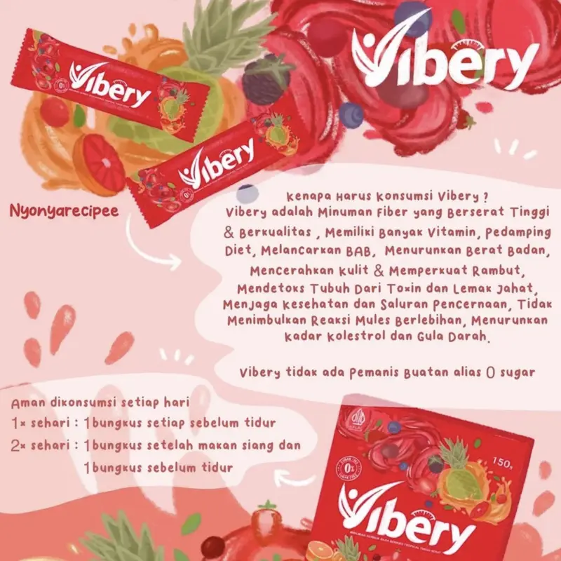 Vibery no sugar tropical tinggi serat drink 2