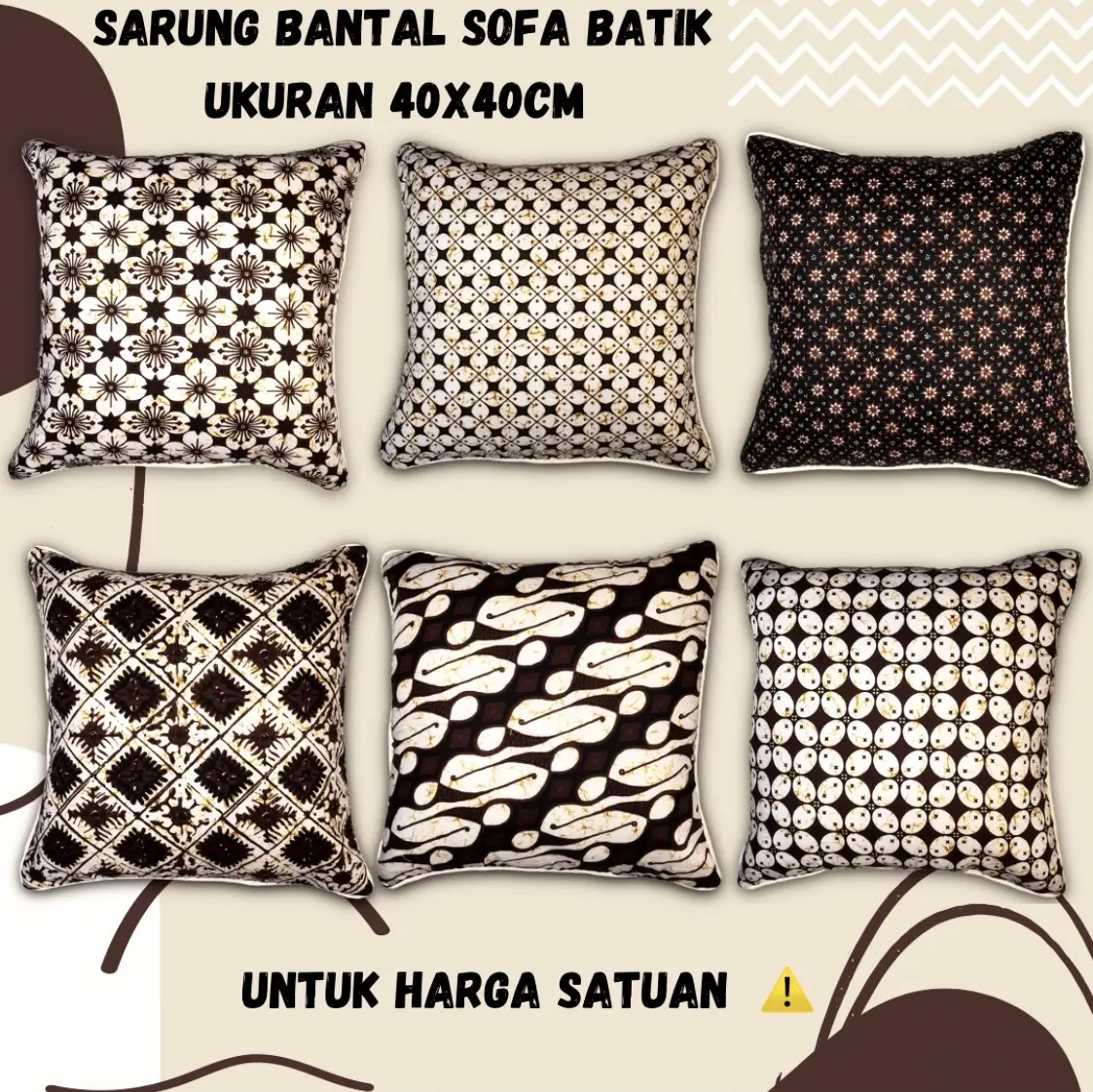 Sarung bantal sofa batik 40x40 sarung bantal kursi batik sarung bantal