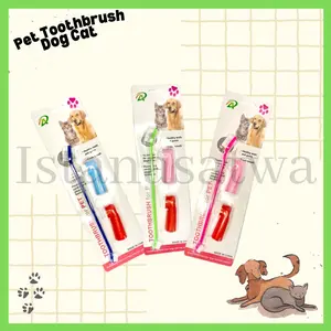 Pet Toothbrush Dog Cat - Sikat Gigi Plus 2 Sikat Sarung Jari