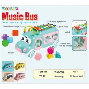 Mainan Edukasi Anak Mobil Happy Bus Xylophone Puzzle Musik YE 20