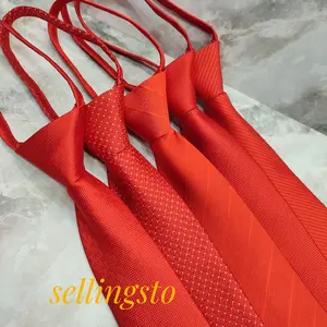 dasi merah polos instan dasi zipper pria langsung pakai
