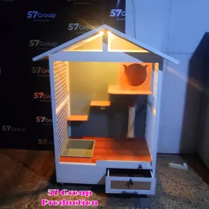 kandang rumah kucing cat room aquarium house home putih playground