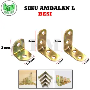 Siku Rak Verseng / Plat Siku L Besi 2 cm - 10 cm (Penyangga Kayu) / Siku Ambalan Sudut L