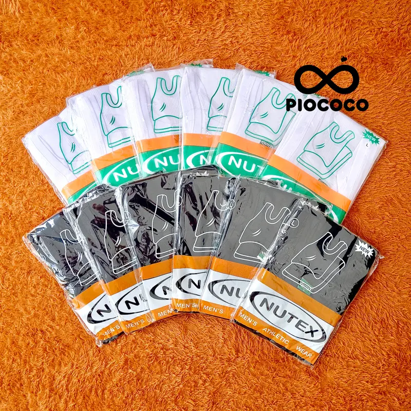 Kaos Dalam Pria Singlet Kutang Cowok Dewasa Hitam Putih Polos Nutex 1
