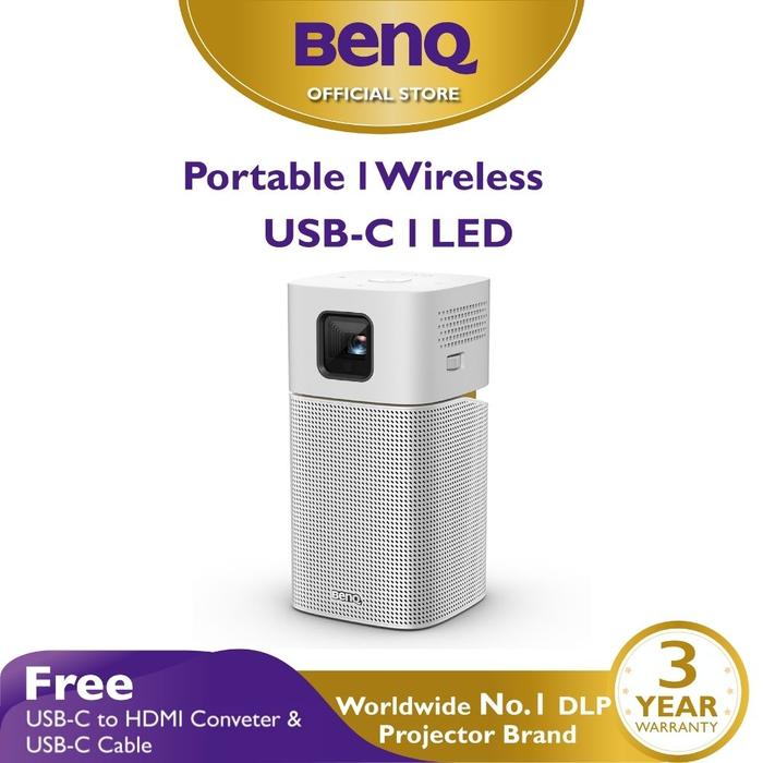 Gambar Mini Wireless Projector BenQ GV1 Portable Bluetooth Speaker USB-C HDMI dari BenQ Official Store Kota Administrasi Jakarta Barat Tokopedia