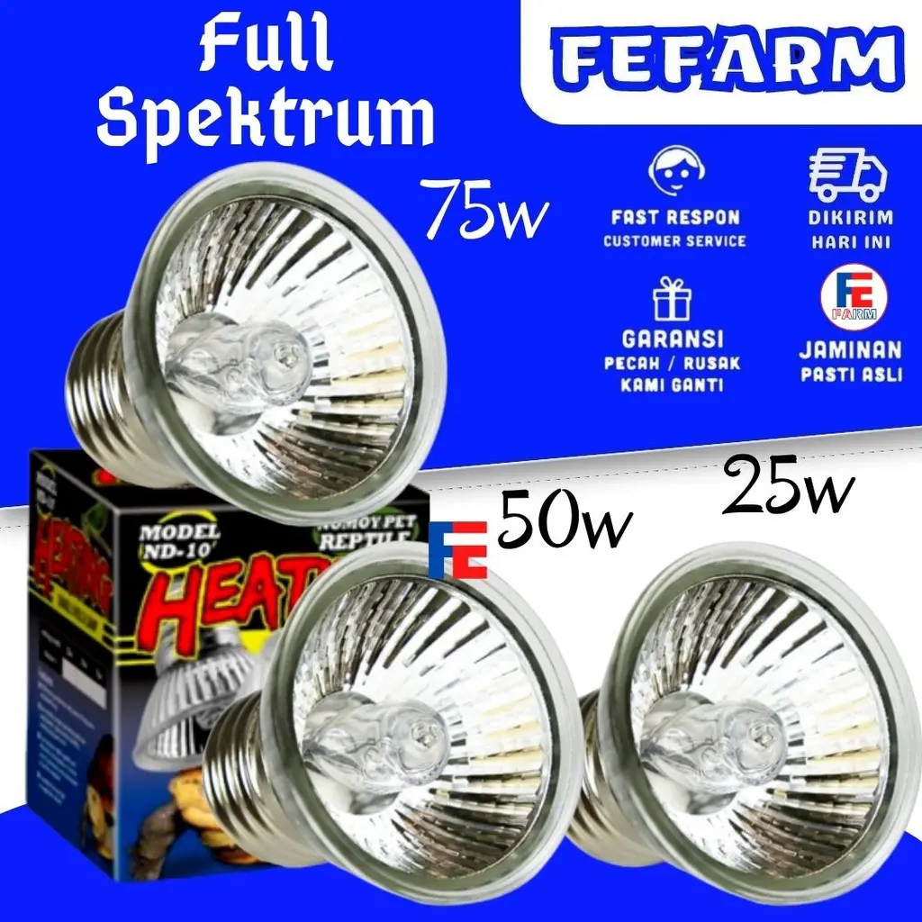 lampu kura iguana reptil UVA UVB/25 wat/50 wat/75 wat lampu Nomoy