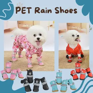 Pet Rain Shoes / Sepatu Anti Hujan Anjing Kucing Lucu Anti Slip