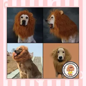 Topi Cosplay Singa untuk Anjing Besar