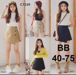 KOREAN MINI SKIRT/CELANA PENDEK WANITA/CELANA ROK/HOTPANTS Kekinian