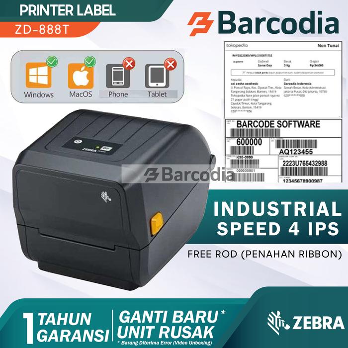 Gambar PRINTER BARCODE / LABEL ZEBRA GK888T USB - SERIAL (Cetak Label Alamat) dari Barcodia Kota Administrasi Jakarta Pusat Tokopedia