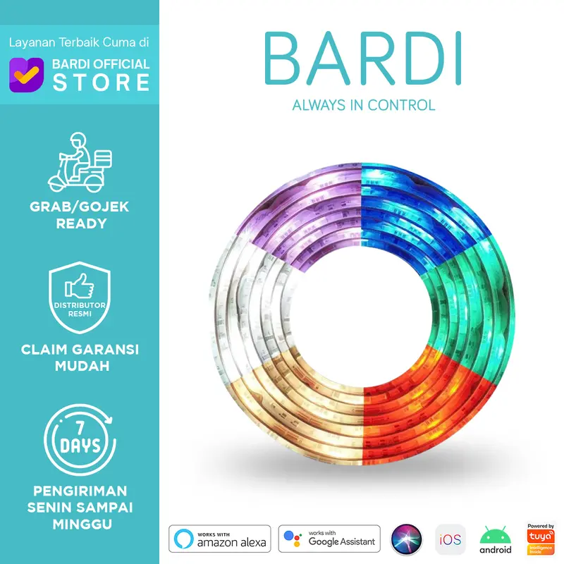BARDI Lampu LED Strip RGBWW Wifi 2m Smart LED Strip 0