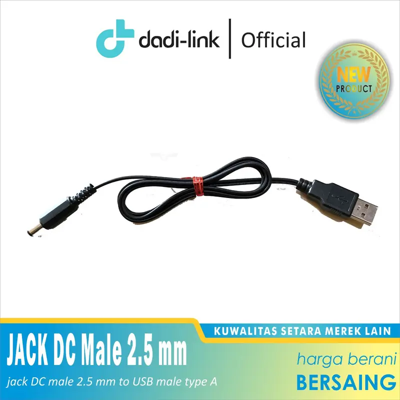 KABEL ADAPTOR CONVERTER USB A to Jack DC 2.5mm X 5.5mm daya 5v DIY