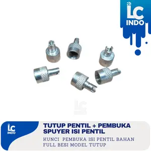 Tutup Pentil NIKEL 2 in 1 pembuka isi pentil ban motor mobil