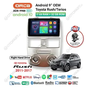 Head Unit ORCA Rush Terios 2011-2017 Android Auto CarPlay Layar 9″Inch