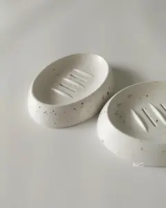 soap bar dish holder concrete terrazzo white concrete tempat sabun