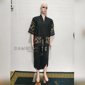 kimono outer pria yukata black series-sedia size besar