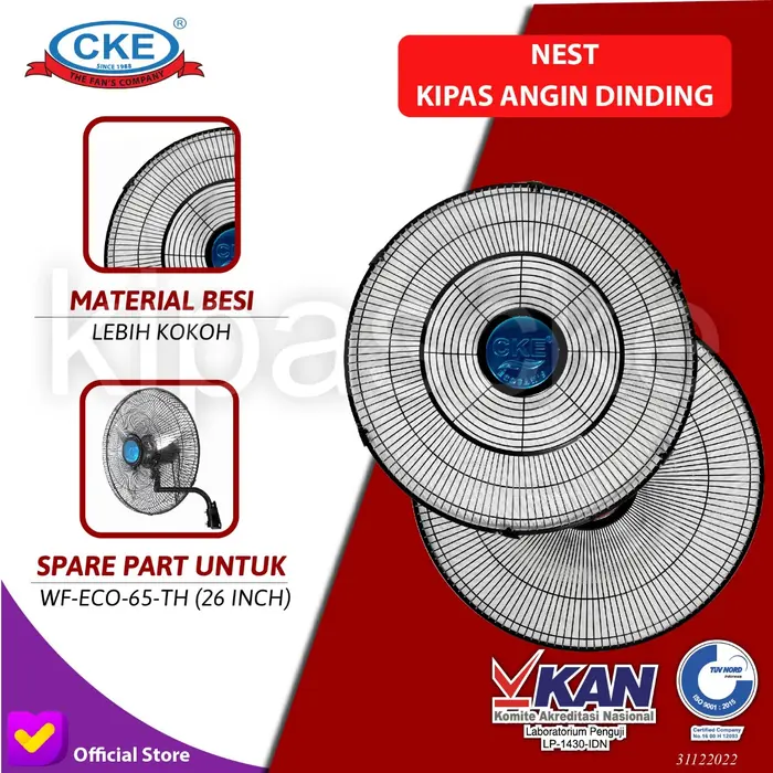 Gambar Wall Fan CKE WF-ECO-65-TH 26 Inch Kipas Angin Dinding Tembok Sparepart - Blade dari Kipas Online CKE Kota Administrasi Jakarta Barat 3 Tokopedia