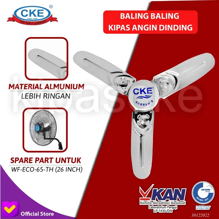 Gambar Wall Fan CKE WF-ECO-65-TH 26 Inch Kipas Angin Dinding Tembok Sparepart - Blade dari Kipas Online CKE Kota Administrasi Jakarta Barat 2 Tokopedia