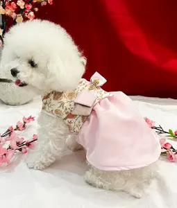 baju anjing imlek female pink ( set dgn pita )