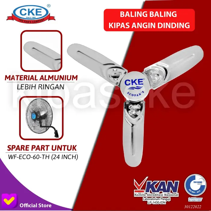 Gambar Wall Fan CKE WF-ECO-60-TH 24 Inch Kipas Angin Dinding Tembok Sparepart - Blade dari Kipas Online CKE Kota Administrasi Jakarta Barat 2 Tokopedia