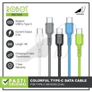 ROBOT Kabel Data Type C RBC100S Charger HP Quick Charging 2.4A