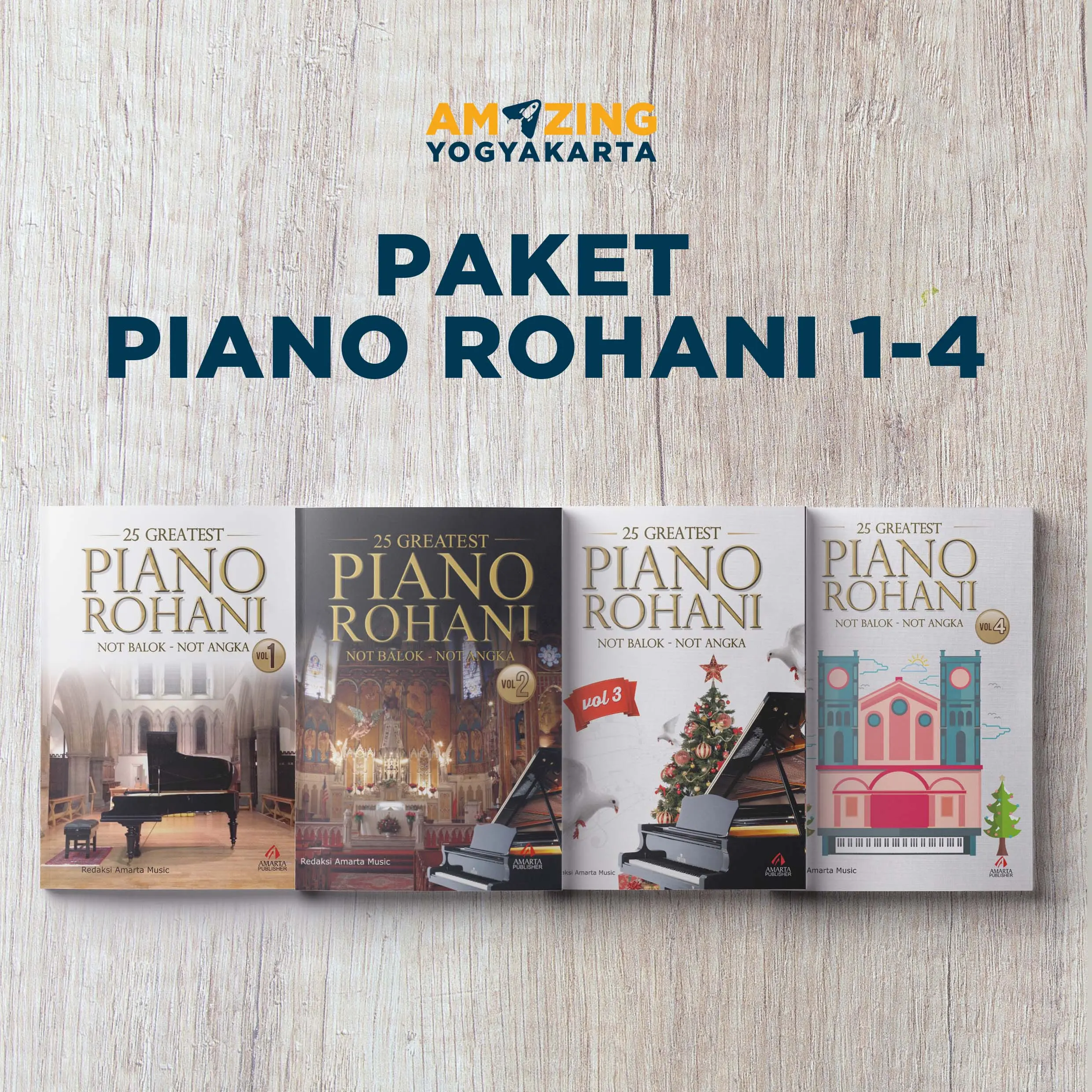 PAKET BUKU PIANO ROHANI VOL.1 - VOL.4