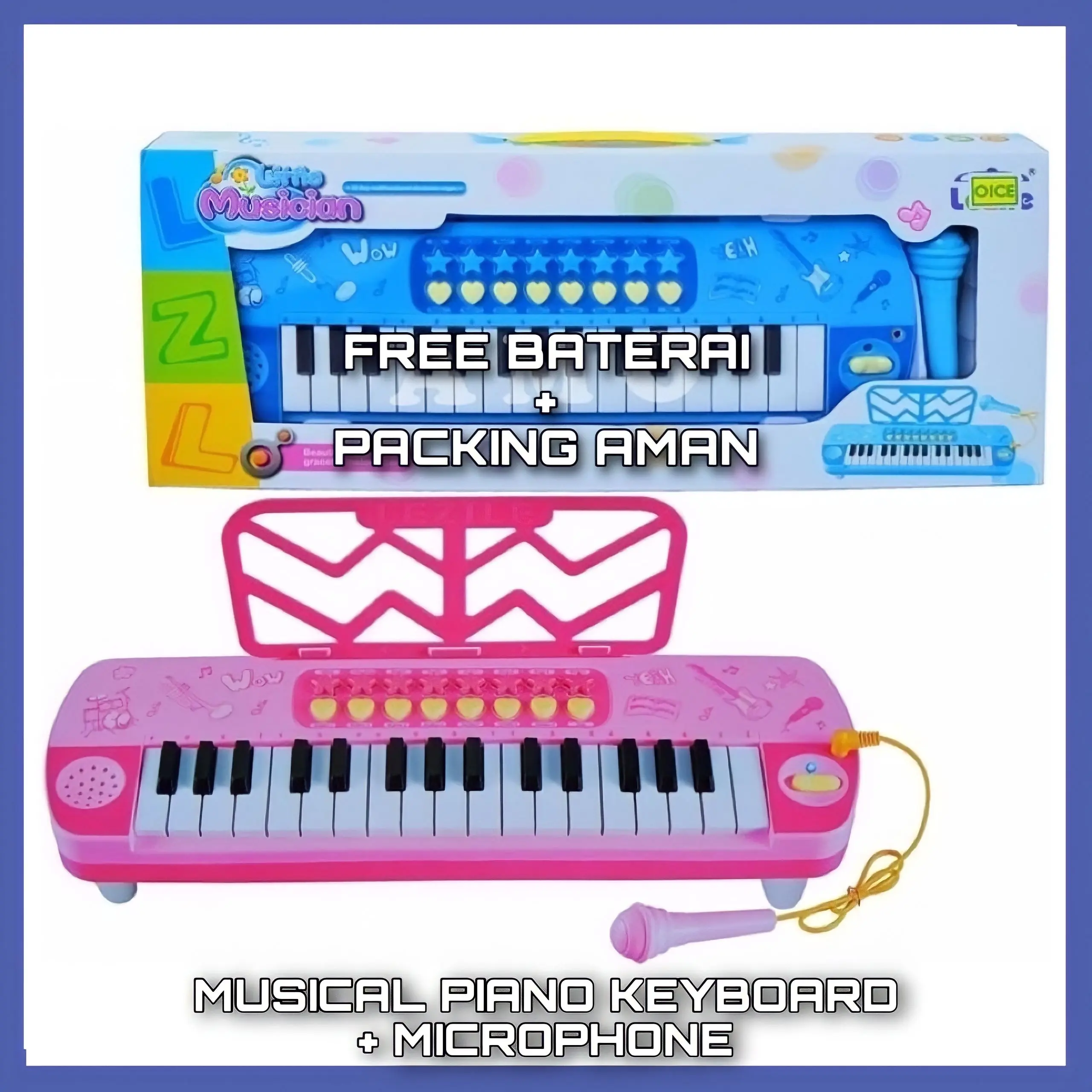 MAINAN MUSICAL PIANO KEYBOARD WITH MICROPHONE PIANO MUSIK ANAK