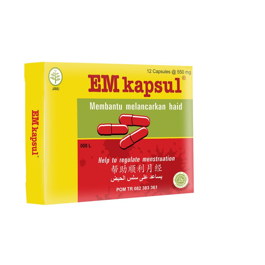 EM Kapsul / obat herbal melancarkan haid / mens / 1 box isi 12 kapsul