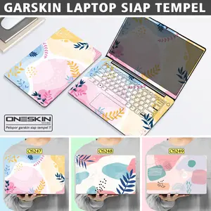 Garskin Sticker Laptop Protector untuk Xiaomi Notebook Fullbody Bottom Bezel Palmrest Skin Floral Vector