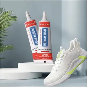 HANJIAO Lem Perbaikan Sepatu Kuat Tahan Air 60 ML Resin Berkualitas Tinggi untuk Sepatu Kulit Olahraga Kets Karet Katun Hak Tinggi Hiking Bot Sandal Kerajinan Kulit Tas Pakaian Plastik Kain Karet - Pembersih