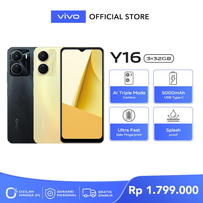 Gambar vivo Y16 (3/32) - 5000mAh + USB Type-C, Ultra Fast Side Fingerprint dari vivo Indonesia Kab. Tangerang Tokopedia