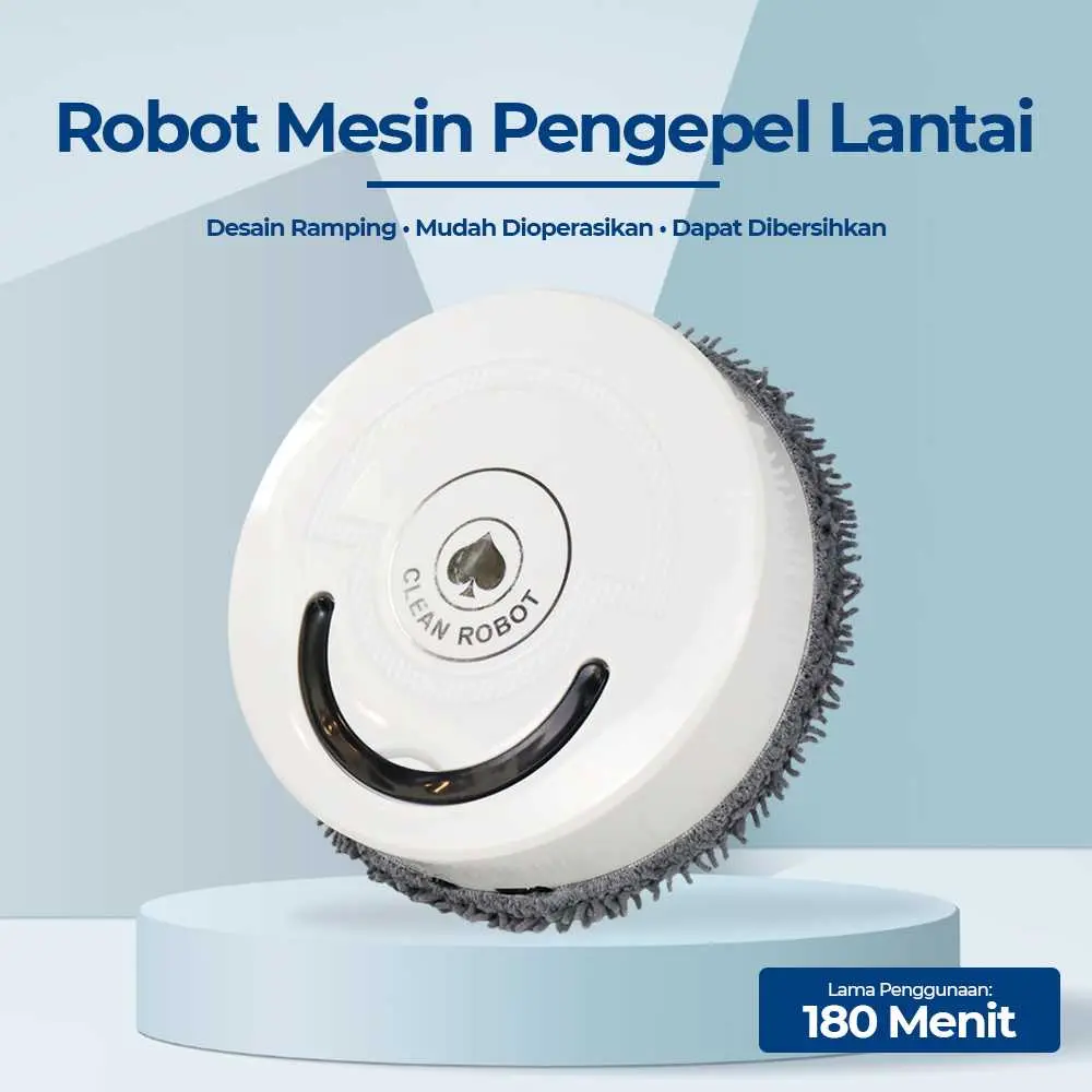 CLEAM Robot Pel Lantai Otomatis Microfiber Mini Dust Mop Bulu Hewan USB Rechargeable Kolong Sofa TDJ-08