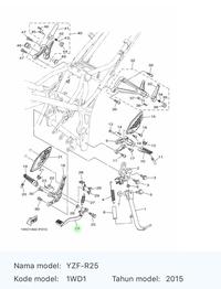 Gambar Pedal Rem Belakang/ Pedal Brake R25 V1 1WD-F7211-00 dari CV.Sartika Motor Kota Administrasi Jakarta Timur 3 Tokopedia