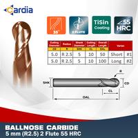 Gambar Ballnose 5 mm R2.5 x Long 50 | 100 2F Ball Nose Carbide 55 HRC CARDIA dari Cardia Tools Kab. Bekasi 1 Tokopedia