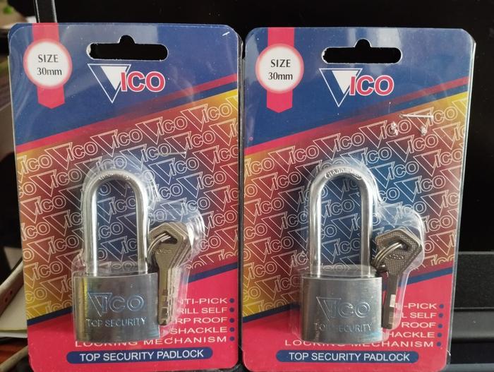 Gambar VICO GEMBOK LEHER PANJANG 30MM - KUNCI CAKRAM DISC PAGAR PINTU 30 MM dari Perkasa Teknik 29 Kota Semarang Tokopedia